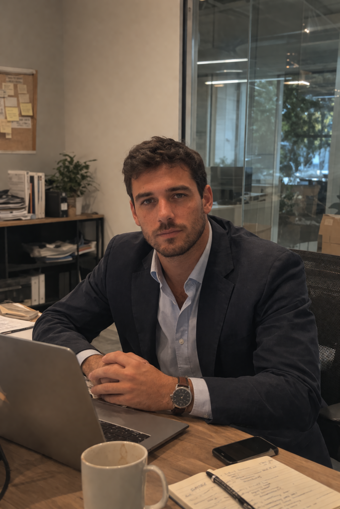 Retrato profesional en oficina moderna